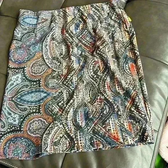 J Jill Pencil Pull On Stretch Skirt Paisley Size Small P office work pencil chic - Picture 1 of 6